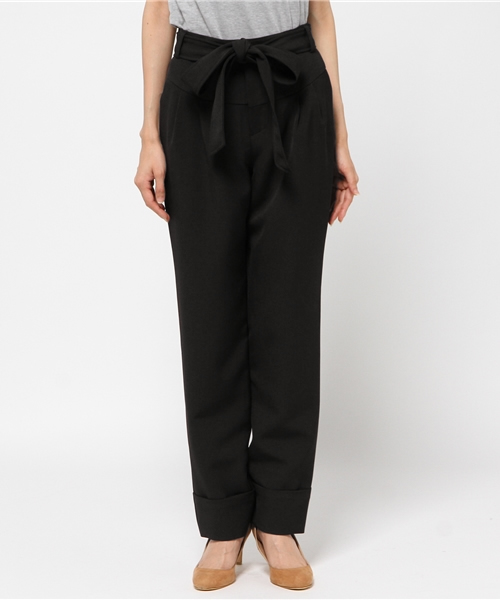 BLONDY ReLISH（ブロンディリリッシュ）の「リボン付きタックパンツ（チノパンツ・レディース・ベージュ/ブラック・MEDIUM/SMALL）」の3枚目の写真