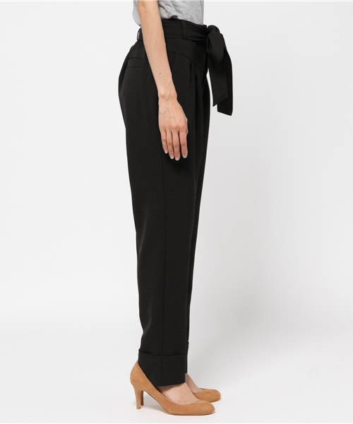 BLONDY ReLISH（ブロンディリリッシュ）の「リボン付きタックパンツ（チノパンツ・レディース・ベージュ/ブラック・MEDIUM/SMALL）」の4枚目の写真