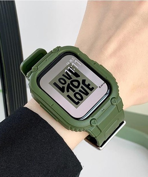 LUON(ルオン)の「LUON / Apple Watch Band / アップルウォッチ バンド 一体式ベルト(デジタル腕時計・レディース・オリーブ/ネイビー/グレー/ホワイト/ブラック・A/B)」の4枚目の写真