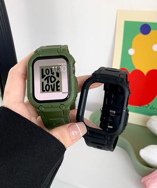 LUON(ルオン)の「LUON / Apple Watch Band / アップルウォッチ バンド 一体式ベルト(デジタル腕時計・レディース・オリーブ/ネイビー/グレー/ホワイト/ブラック・A/B)」の15枚目の写真