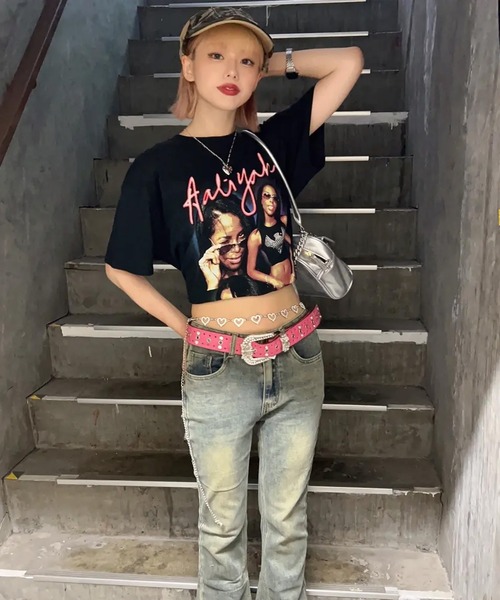 SPINNS（スピンズ）の「バタフライバックル 合皮ベルト（ベルト・レディース・ブラック/ピンク・ONESIZE）」の16枚目の写真