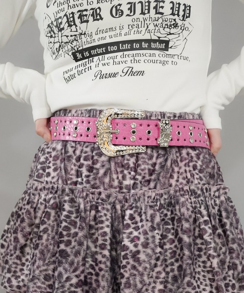 SPINNS（スピンズ）の「バタフライバックル 合皮ベルト（ベルト・レディース・ブラック/ピンク・ONESIZE）」の12枚目の写真