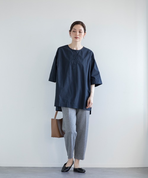 【セール】【DECADE CLASSIC】ヘンリーネック コットン Tシャツ（Tシャツ/カットソー）｜DECADE CLASSIC（ディケイド クラシック）