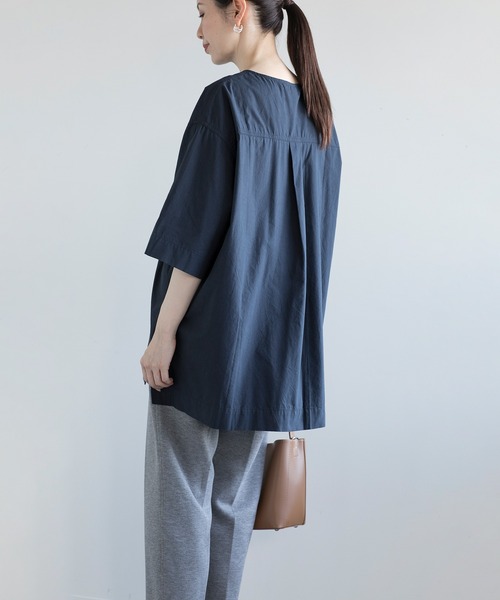 【セール】【DECADE CLASSIC】ヘンリーネック コットン Tシャツ（Tシャツ/カットソー）｜DECADE CLASSIC（ディケイド クラシック）
