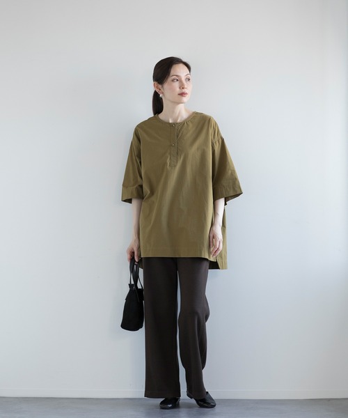 【セール】【DECADE CLASSIC】ヘンリーネック コットン Tシャツ（Tシャツ/カットソー）｜DECADE CLASSIC（ディケイド クラシック）