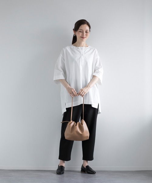【セール】【DECADE CLASSIC】ヘンリーネック コットン Tシャツ（Tシャツ/カットソー）｜DECADE CLASSIC（ディケイド クラシック）
