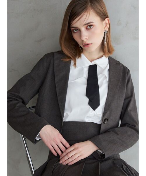 MERCURYDUO(マーキュリーデュオ)の「ネクタイセットフラップブラウス(シャツ/ブラウス・レディース・ブルー/その他1/オフホワイト・FREE)」の9枚目の写真