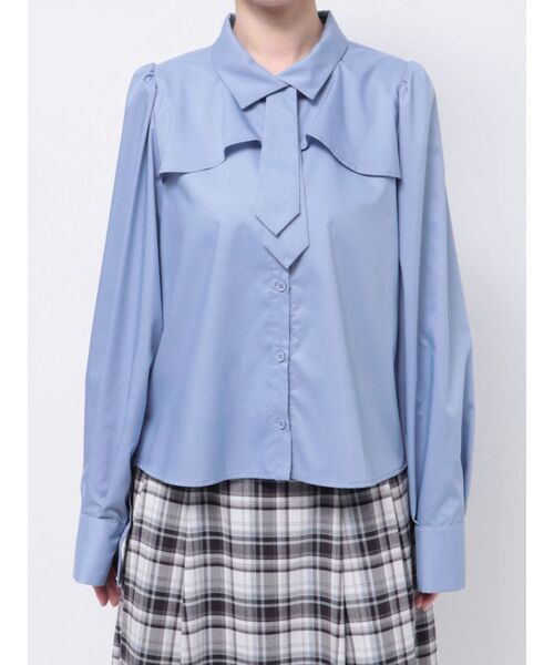 MERCURYDUO(マーキュリーデュオ)の「ネクタイセットフラップブラウス(シャツ/ブラウス・レディース・ブルー/その他1/オフホワイト・FREE)」の17枚目の写真