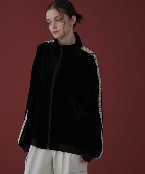 LUCY（ルーシー）の「LUCY/ベロアライントラックジャケット（ジャージ・メンズ・ブラック/ブラウン・MEDIUM/LARGE）」の5枚目の写真