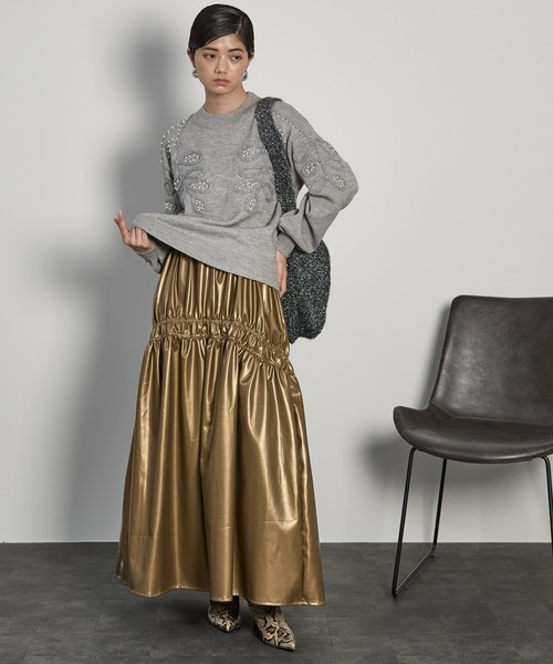 DT MaxMara ★ パテントレザー フレアスカート PONTIAC ブラック ウィークエンド マックスマーラ Weekend Max Mara WEEKEND MAX