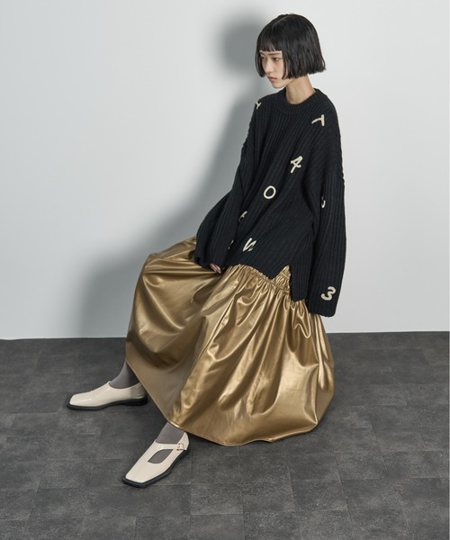 DT MaxMara ★ パテントレザー フレアスカート PONTIAC ブラック ウィークエンド マックスマーラ Weekend Max Mara WEEKEND MAX