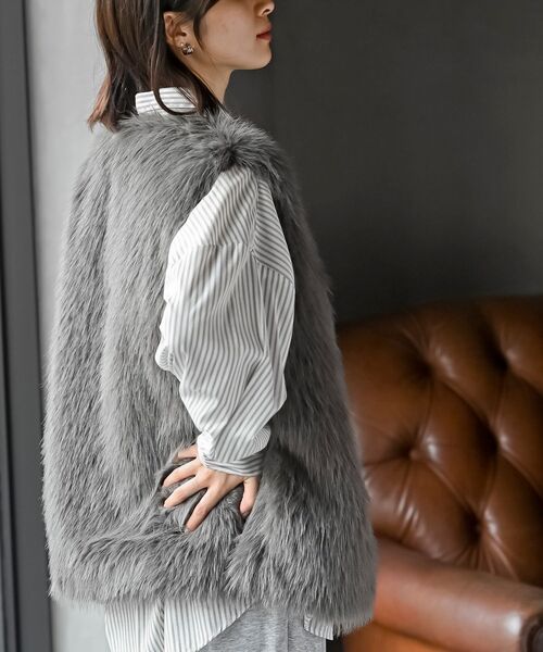 ロングフェイクファーベスト（ベスト）｜rps（アールピーエス）の