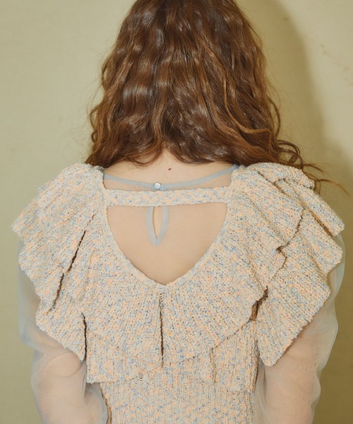 ELLEgirl（エルガール）の「ミックスカラーラッフルフリルビスチェ【ELLEgirl/エル ガール】（キャミソール・レディース・ピンク/オレンジ・FREE）」の15枚目の写真