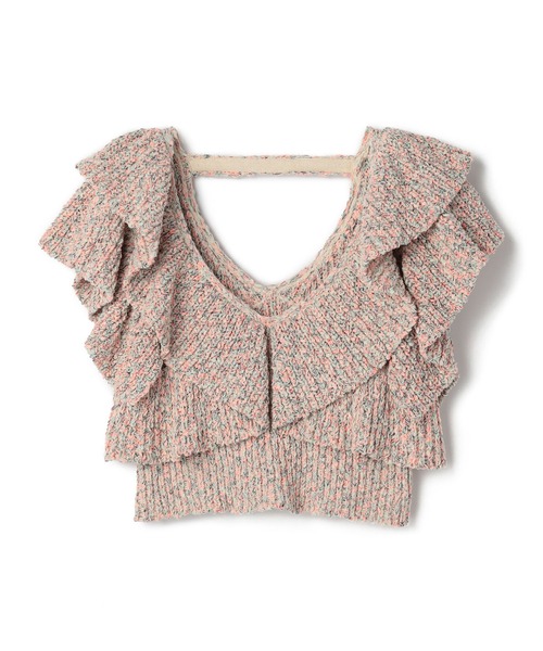 ELLEgirl（エルガール）の「ミックスカラーラッフルフリルビスチェ【ELLEgirl/エル ガール】（キャミソール・レディース・ピンク/オレンジ・FREE）」の19枚目の写真