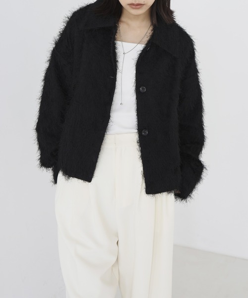 hellam（へラム）の「フリンジショートジャケット（その他アウター・レディース・ブラック/オフホワイト・FREE）」の2枚目の写真