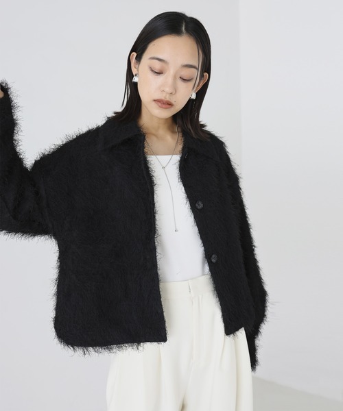 hellam（へラム）の「フリンジショートジャケット（その他アウター・レディース・ブラック/オフホワイト・FREE）」の5枚目の写真