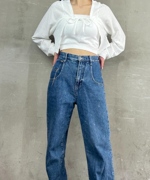 Loco Ocean(ロコオーシャン)の「フロントリボン ショート ボレロ カーディガン(カーディガン/ボレロ・レディース・ブラック/オフホワイト・FREE)」の14枚目の写真