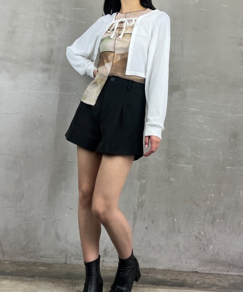 Loco Ocean(ロコオーシャン)の「フロントリボン ショート ボレロ カーディガン(カーディガン/ボレロ・レディース・ブラック/オフホワイト・FREE)」の10枚目の写真