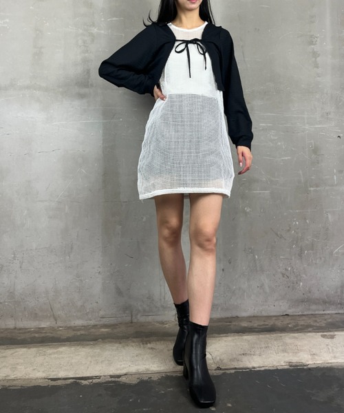 Loco Ocean(ロコオーシャン)の「フロントリボン ショート ボレロ カーディガン(カーディガン/ボレロ・レディース・ブラック/オフホワイト・FREE)」の21枚目の写真