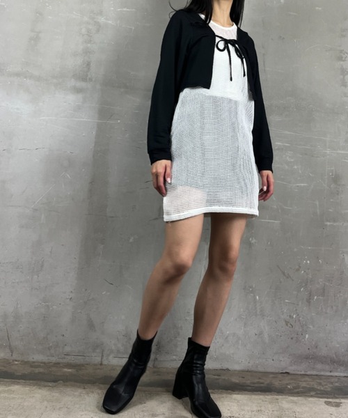Loco Ocean(ロコオーシャン)の「フロントリボン ショート ボレロ カーディガン(カーディガン/ボレロ・レディース・ブラック/オフホワイト・FREE)」の22枚目の写真
