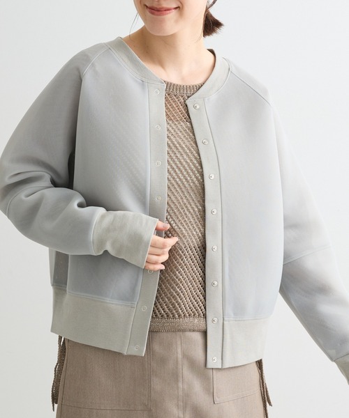 Green Parks(グリーンパークス)の「シアーダンボールブルゾン(ブルゾン・レディース・ホワイト系その他2/ブラック/ライトグレー/オレンジ・FREE)」の4枚目の写真