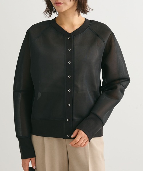 Green Parks(グリーンパークス)の「シアーダンボールブルゾン(ブルゾン・レディース・ホワイト系その他2/ブラック/ライトグレー/オレンジ・FREE)」の3枚目の写真