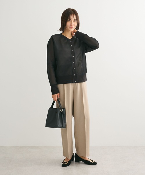 Green Parks(グリーンパークス)の「シアーダンボールブルゾン(ブルゾン・レディース・ホワイト系その他2/ブラック/ライトグレー/オレンジ・FREE)」の13枚目の写真