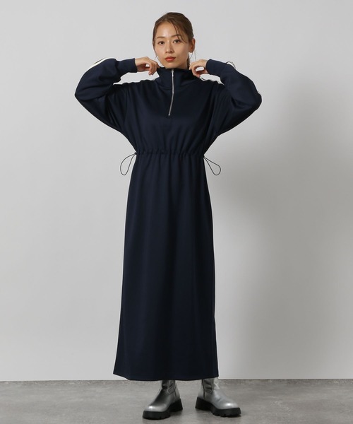 LAKOLE(ラコレ)の「ハーフジップトラックワンピース / 149502(ワンピース・レディース・ブラック/アイボリー/ネイビー・SMALL/MEDIUM)」の3枚目の写真