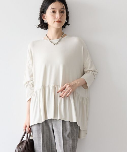 AMERICAN HOLIC(アメリカンホリック)の「ティアードカットプルオーバー(Tシャツ/カットソー・レディース・ブラック/ブルーグリーン/ライトグレー・M/L)」の9枚目の写真