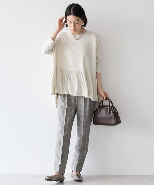 AMERICAN HOLIC(アメリカンホリック)の「ティアードカットプルオーバー(Tシャツ/カットソー・レディース・ブラック/ブルーグリーン/ライトグレー・M/L)」の13枚目の写真