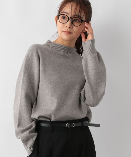 GLOBAL WORK（グローバルワーク）の「メルティスタンドスリットプルオーバー/115953（ニット/セーター・レディース・マスタード/モカ/ボルドー/杢グレー/グレイッシュブルー/グレイッシュベージュ/アイボリー/ブラック・SMALL/MEDIUM/LARGE）」の3枚目の写真