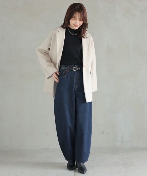 GLOBAL WORK（グローバルワーク）の「メルティスタンドスリットプルオーバー/115953（ニット/セーター・レディース・マスタード/モカ/ボルドー/杢グレー/グレイッシュブルー/グレイッシュベージュ/アイボリー/ブラック・SMALL/MEDIUM/LARGE）」の9枚目の写真