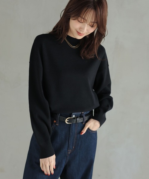 GLOBAL WORK（グローバルワーク）の「メルティスタンドスリットプルオーバー/115953（ニット/セーター・レディース・マスタード/モカ/ボルドー/杢グレー/グレイッシュブルー/グレイッシュベージュ/アイボリー/ブラック・SMALL/MEDIUM/LARGE）」の12枚目の写真