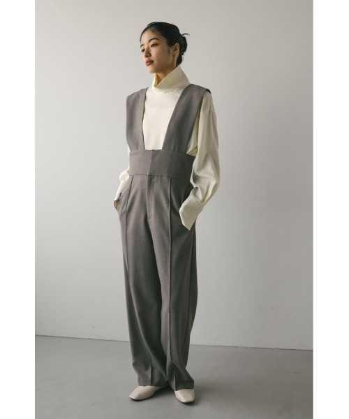 2WAYサスペンダー付きチェックワイドパンツ ＜Le temps