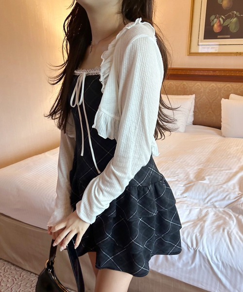 one after another NICE CLAUP(ワンアフターアナザーナイスクラップ)の「【plume】ボレロセットワンピース(ワンピース・レディース・チャコールグレー/アイボリー/ブラック系その他・FREE)」の15枚目の写真
