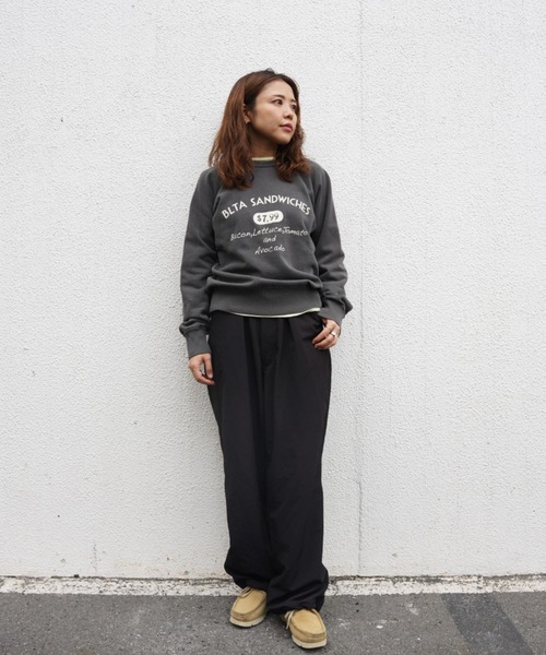 MIXTA(ミクスタ)の「MIXTA/ミクスタ BLTA CREW NECK SWEAT RAGRAN クルーネックスウェット(スウェット・レディース・ブラック・XS)」の2枚目の写真
