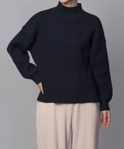 NAVY(ネイビー)の「【nAvy】畔モックネックプルオーバー(ニット/セーター・レディース・ピンク/アイボリー/ブラック/サックスブルー・フリー)」の11枚目の写真