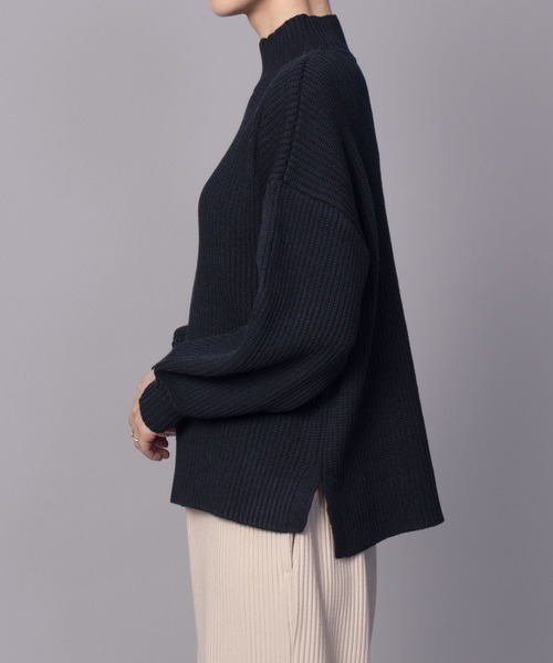 NAVY(ネイビー)の「【nAvy】畔モックネックプルオーバー(ニット/セーター・レディース・ピンク/アイボリー/ブラック/サックスブルー・フリー)」の12枚目の写真