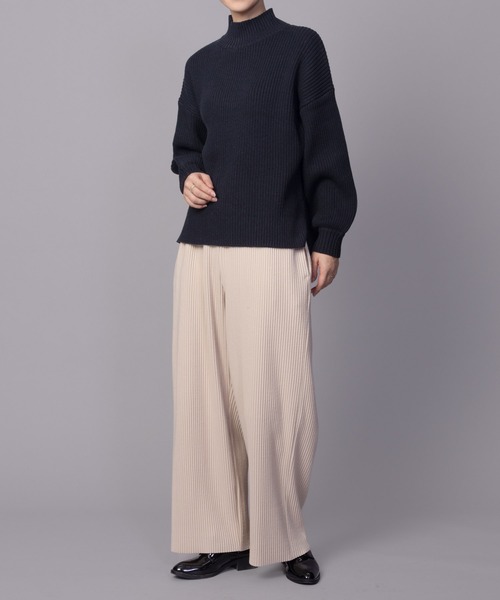 NAVY(ネイビー)の「【nAvy】畔モックネックプルオーバー(ニット/セーター・レディース・ピンク/アイボリー/ブラック/サックスブルー・フリー)」の15枚目の写真