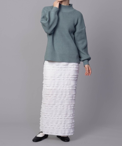 NAVY(ネイビー)の「【nAvy】畔モックネックプルオーバー(ニット/セーター・レディース・ピンク/アイボリー/ブラック/サックスブルー・フリー)」の18枚目の写真