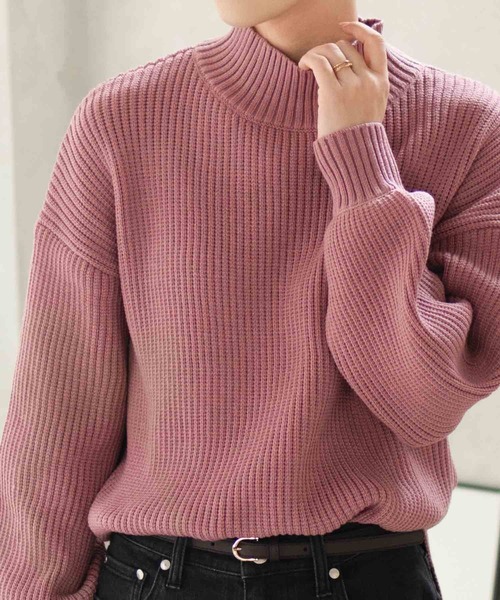 NAVY(ネイビー)の「【nAvy】畔モックネックプルオーバー(ニット/セーター・レディース・ピンク/アイボリー/ブラック/サックスブルー・フリー)」の20枚目の写真