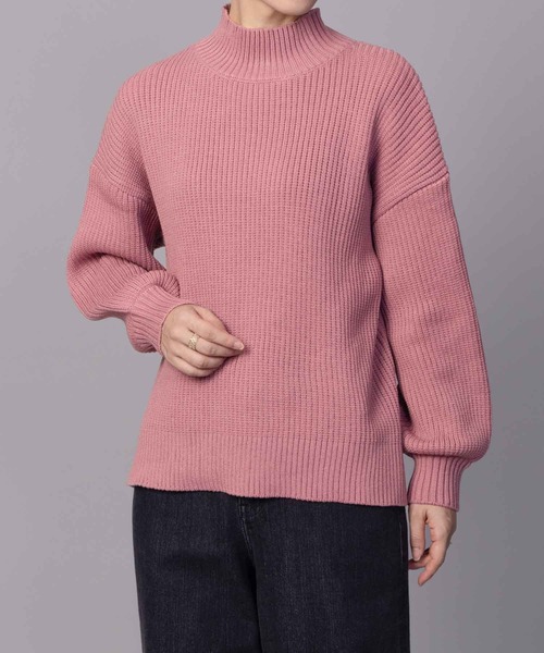 NAVY(ネイビー)の「【nAvy】畔モックネックプルオーバー(ニット/セーター・レディース・ピンク/アイボリー/ブラック/サックスブルー・フリー)」の21枚目の写真