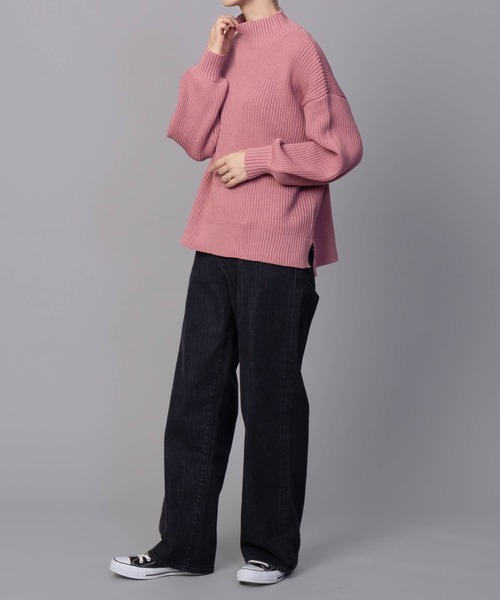 NAVY(ネイビー)の「【nAvy】畔モックネックプルオーバー(ニット/セーター・レディース・ピンク/アイボリー/ブラック/サックスブルー・フリー)」の22枚目の写真
