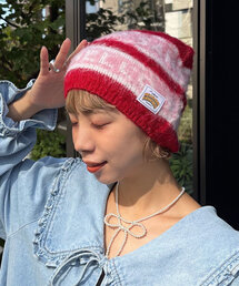 HELLO.SANFRANCISCO | 【HELLO.SANFRANCISCO/ハローサンフランシスコ】ロゴジャガードニットビーニー(キャップ)
