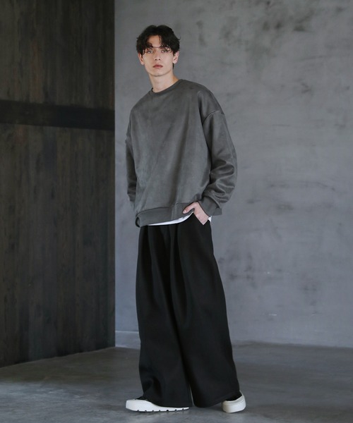 CTHY(シティ)の「ハイウエストドロストコードワイドストレートスラックス(スラックス・メンズ・ブラック/グレー系2/グレー系1・S/M/L/XL)」の4枚目の写真