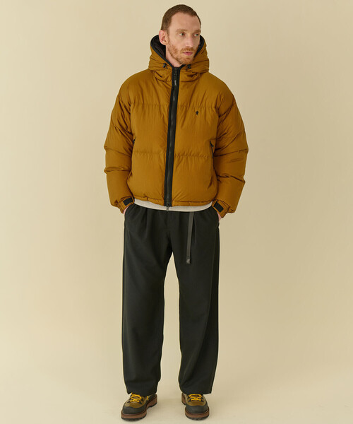 GYMPHLEX（ジムフレックス）の「Gymphlex | ナイロン フードダウンジャケット MEN（ダウンジャケット/コート・メンズ・ブラウン/ブラック・M/L）」の3枚目の写真