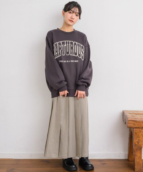 RETRO GIRL（レトロガール）の「ウレタン刺繍トレーナー（Tシャツ/カットソー・レディース・ダークブルー/ホワイト系その他/チャコールグレー・FREE）」の22枚目の写真