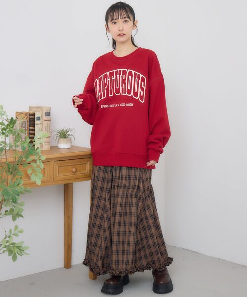 RETRO GIRL（レトロガール）の「ウレタン刺繍トレーナー（Tシャツ/カットソー・レディース・ダークブルー/ホワイト系その他/チャコールグレー・FREE）」の18枚目の写真