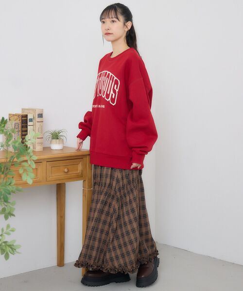 RETRO GIRL（レトロガール）の「ウレタン刺繍トレーナー（Tシャツ/カットソー・レディース・ダークブルー/ホワイト系その他/チャコールグレー・FREE）」の20枚目の写真