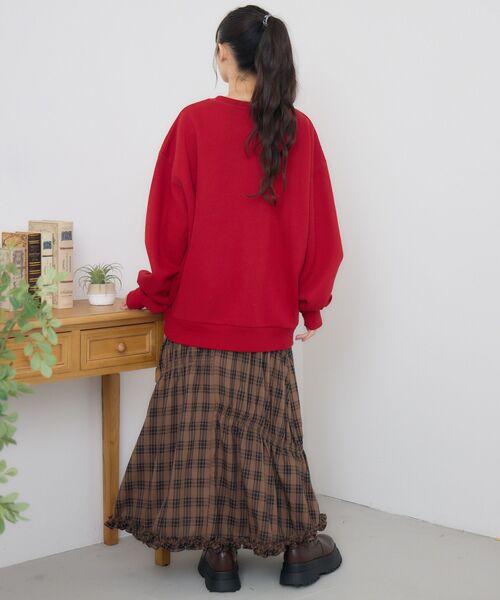 RETRO GIRL（レトロガール）の「ウレタン刺繍トレーナー（Tシャツ/カットソー・レディース・ダークブルー/ホワイト系その他/チャコールグレー・FREE）」の21枚目の写真